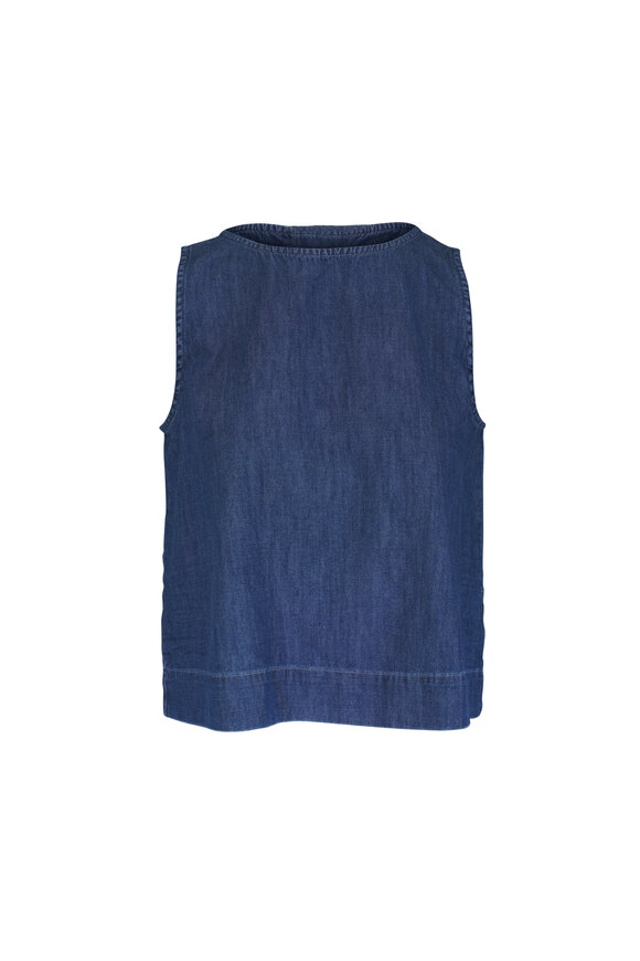 Frank & Eileen Shelley Shell Distressed Indigo Wash Tank - view 1