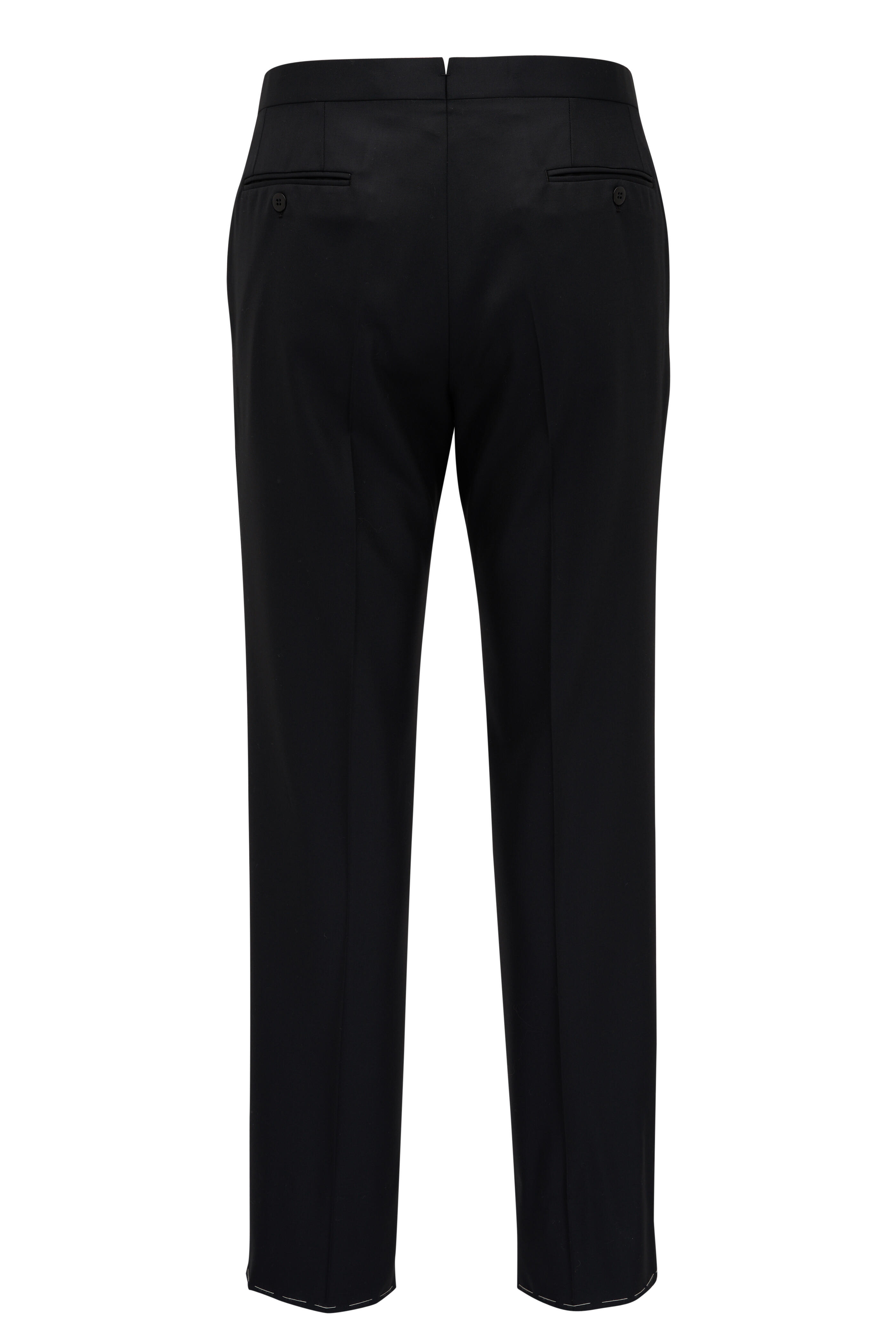 Brioni - Black Wool & Satin Stripe Tuxedo Pant | Mitchell Stores