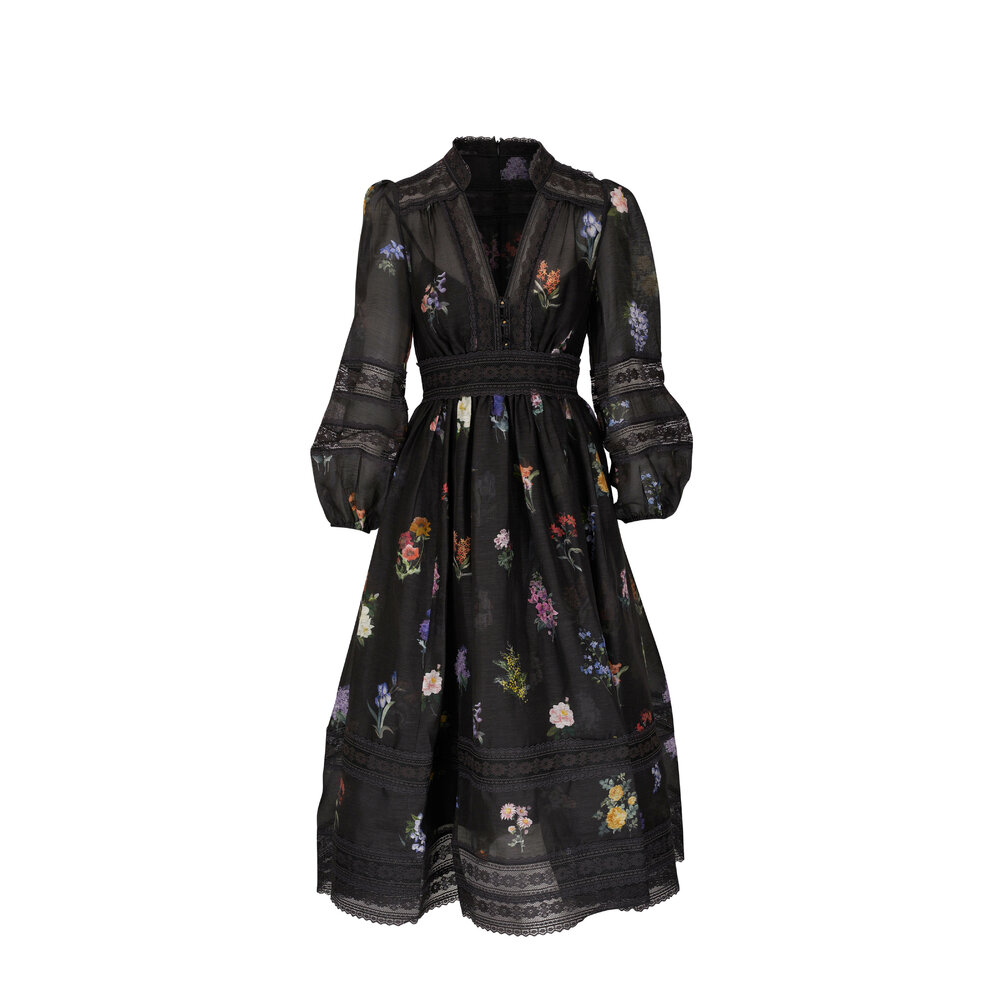 Zimmermann - Natura V-Neck Lace Midi Dress | Mitchell Stores