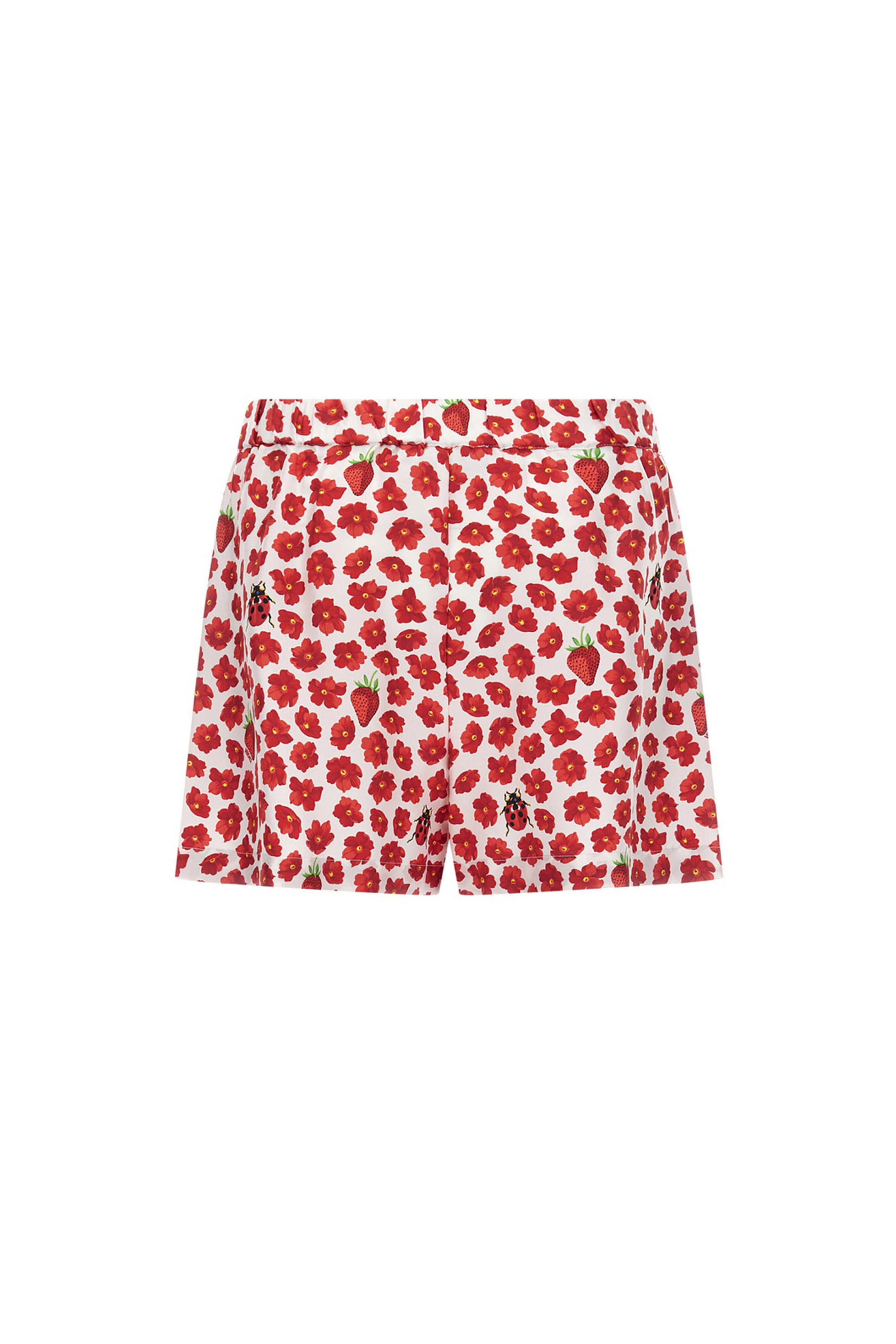 Versace - White & Red Strawberry Garden Shorts | Mitchell Stores