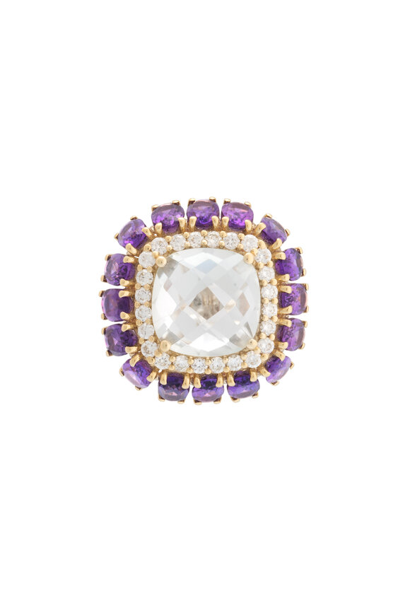 Miseno - Procida Diamond Prasiolite & Amethyst Ring