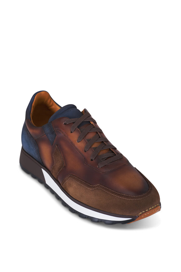 Magnanni Aero Navy & Brown Leather & Suede Sneaker