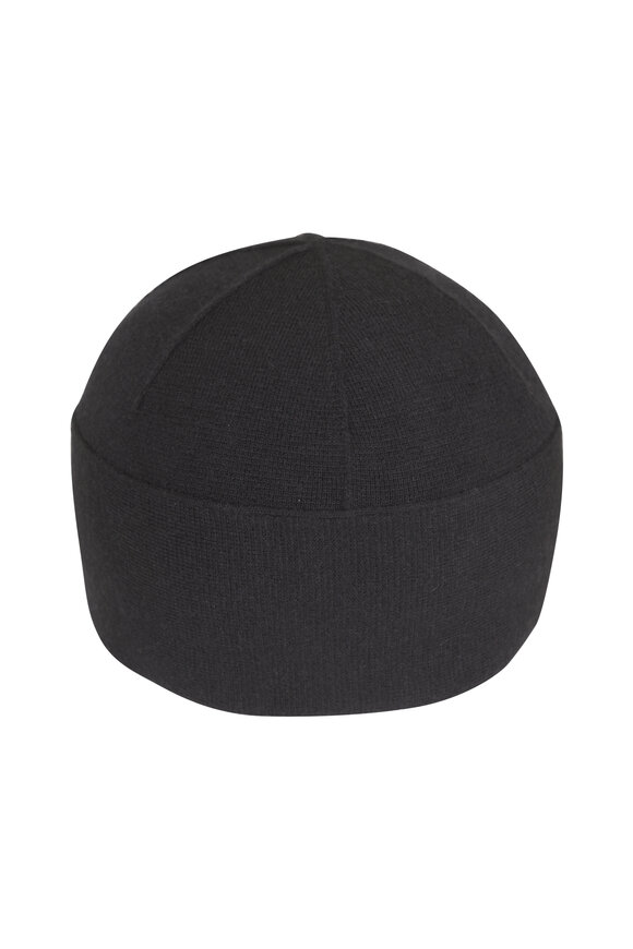 Loro Piana Black Cashmere, Silk & Wool Beanie - view 1