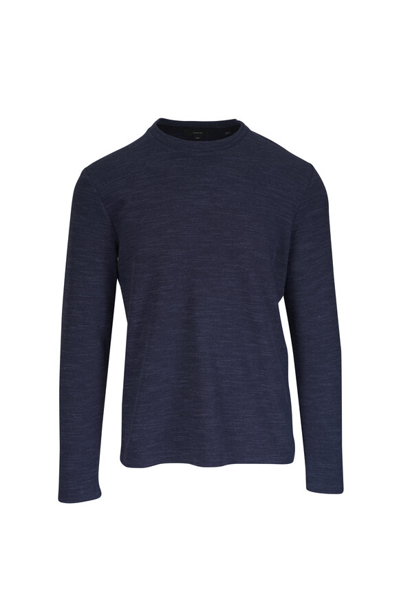 Vince Dark Blue Double Knit Crewneck Shirt