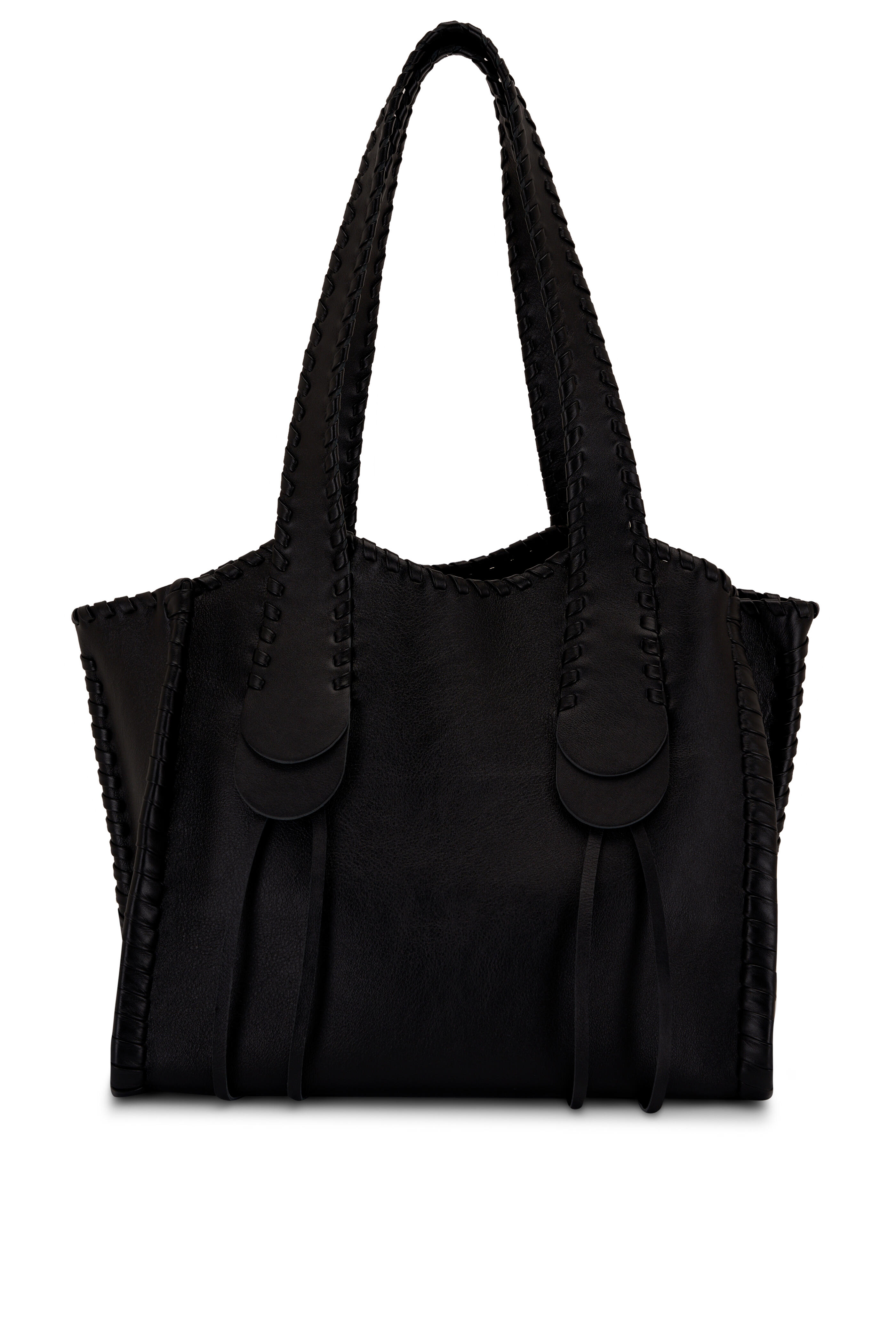 Chloé - Mony Whipstitch Black Leather Tote | Mitchell Stores