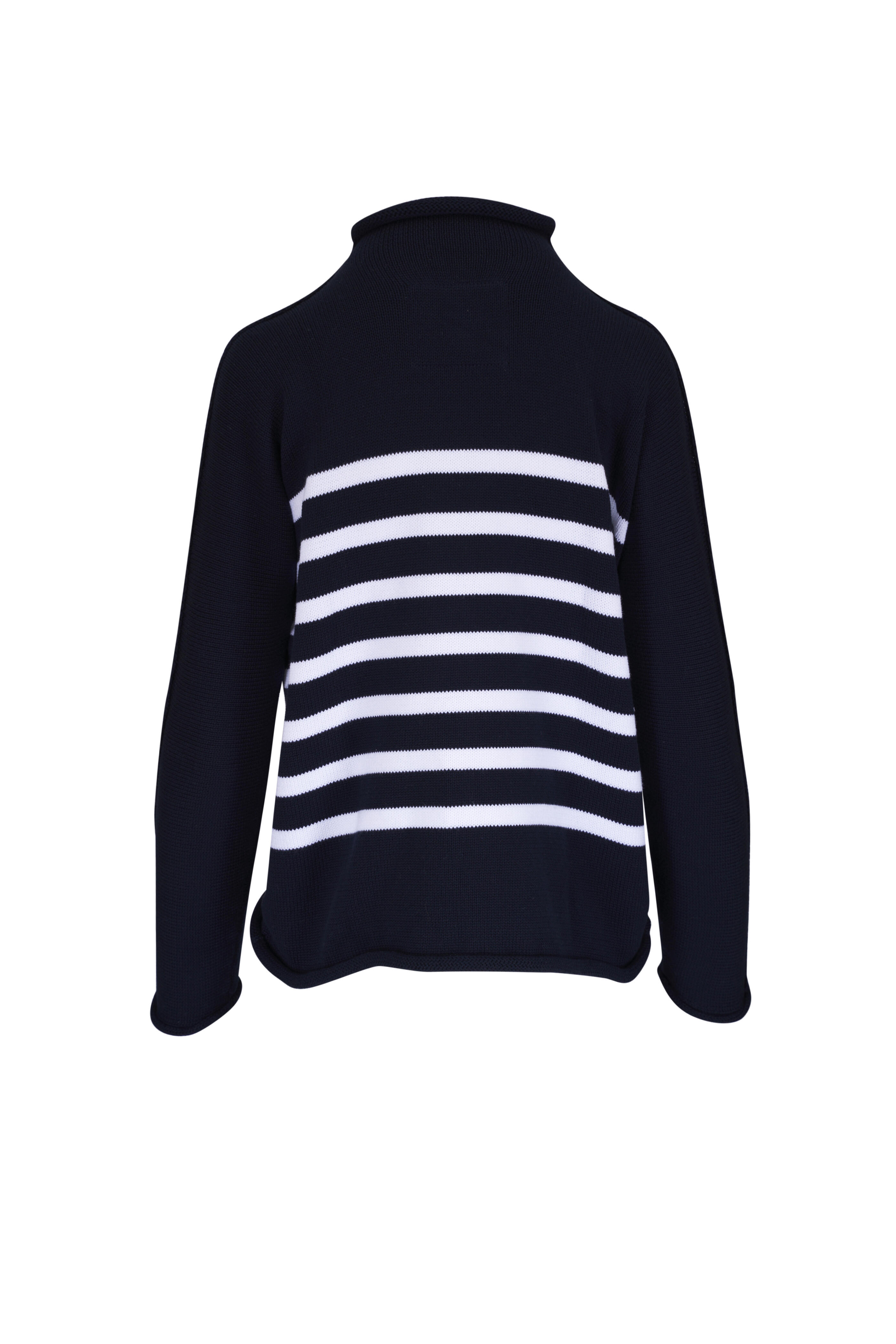 Frank & Eileen - Monterey Navy & White Stripe Funnel Neck Sweater