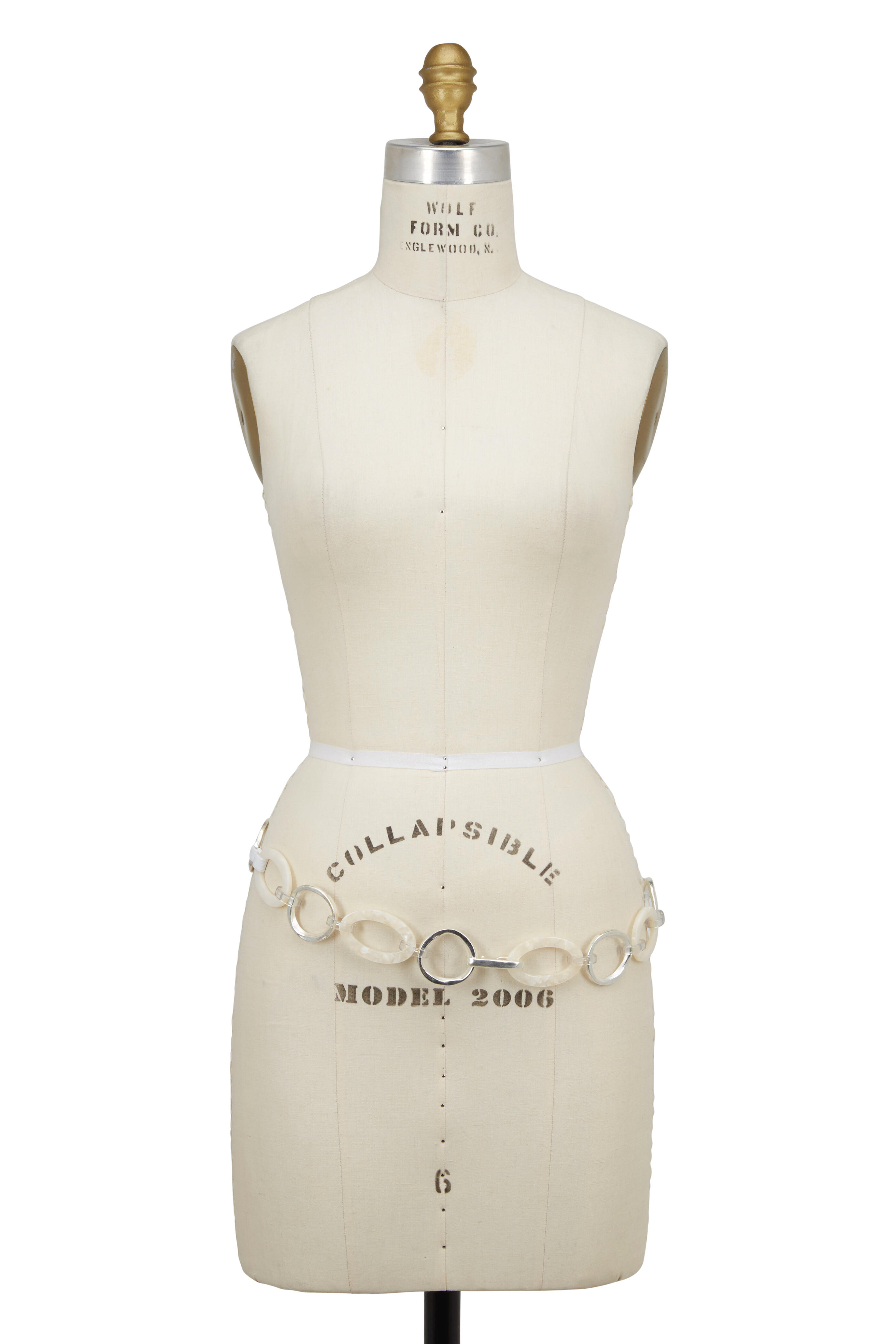 Suzi Roher - Cream Chai Lucite & Silver Metal Link Belt display picture 2