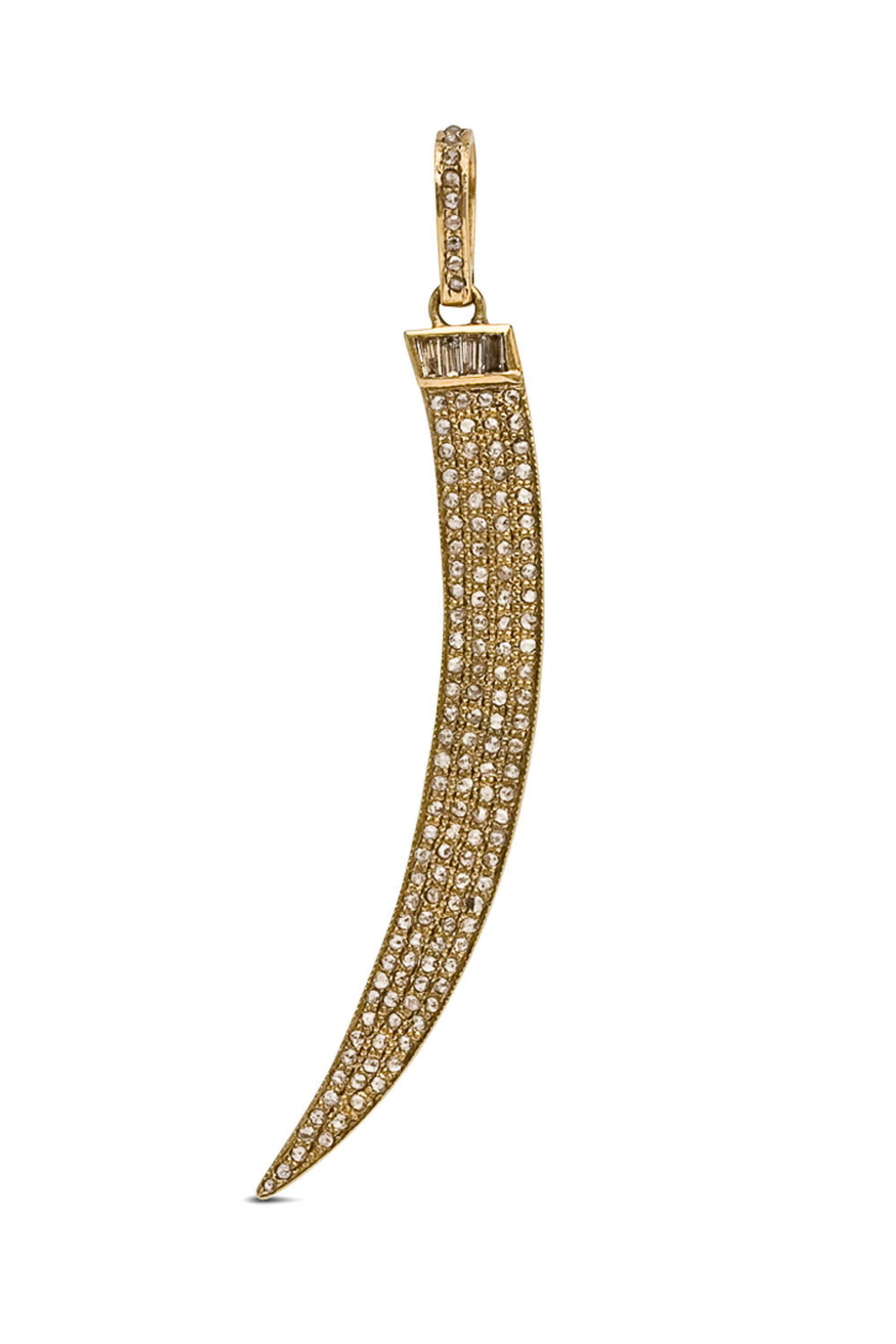 The Woods Fine Jewelry - Pave Diamond Italian Horn Pendant