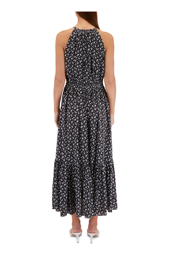 Michael Kors Collection - Black & White Floral Halter Maxi Dress