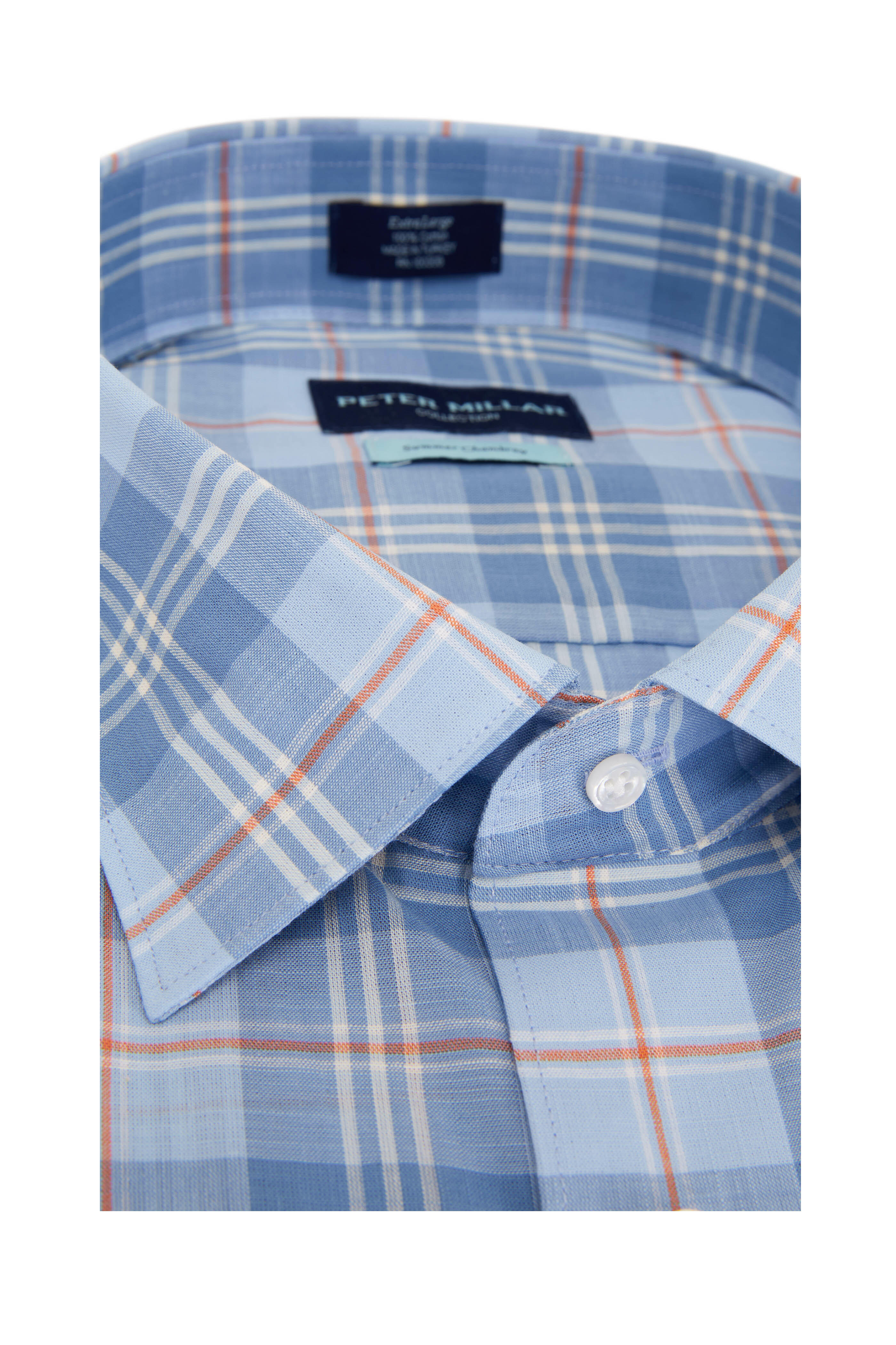 Peter Millar - Crystal Sea Inland Plaid Cotton Sport Shirt