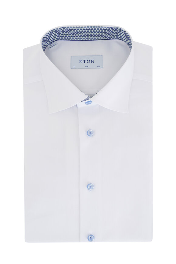 Eton - White Cotton Slim Fit Dress Shirt