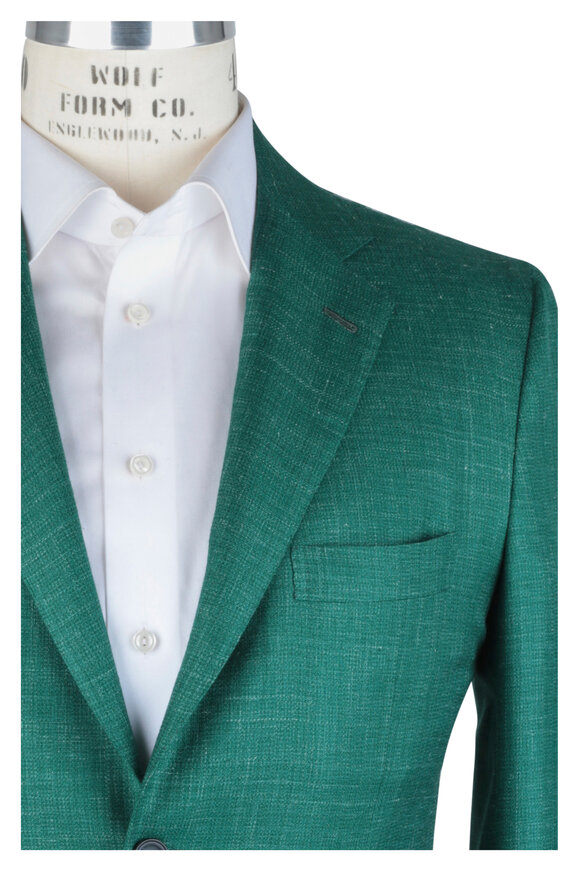 Kiton - Green Cashmere, Silk & Linen Sportcoat 