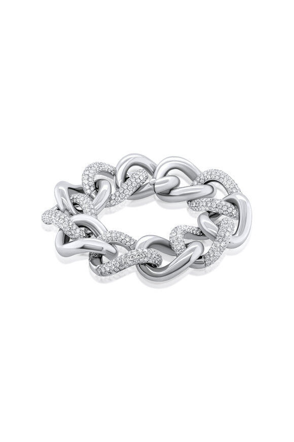 Diana M Jewels 18k White Gold Diamond Link Bracelet - view 1