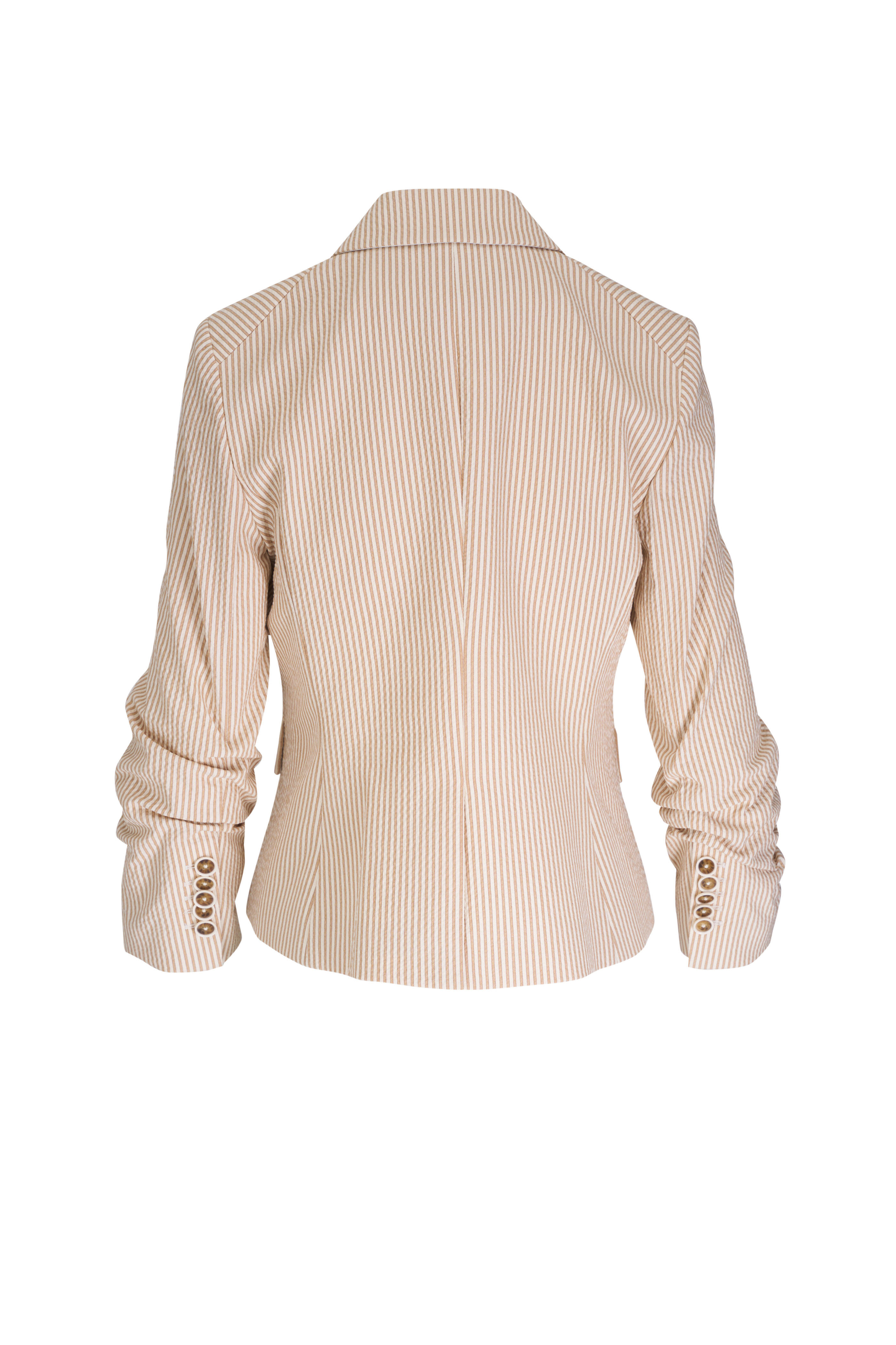 Veronica Beard - Aaliyah Khaki & White Seersucker Dickey Jacket
