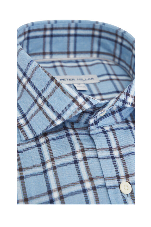 Peter Millar - Nelson Flannelite Cottage Blue Sport Shirt