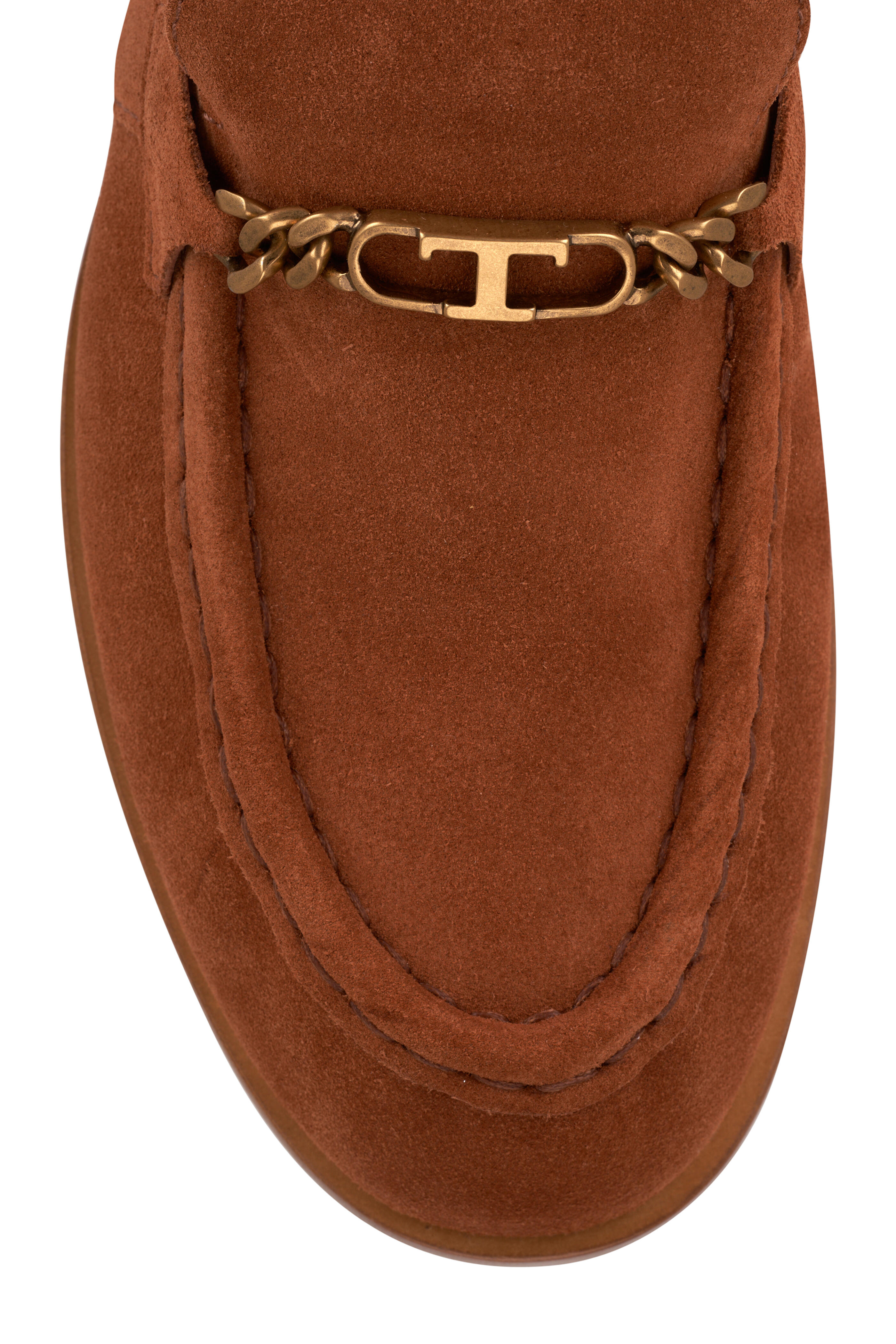 Tod's - Brown Suede T-Chain Loafer | Mitchell Stores