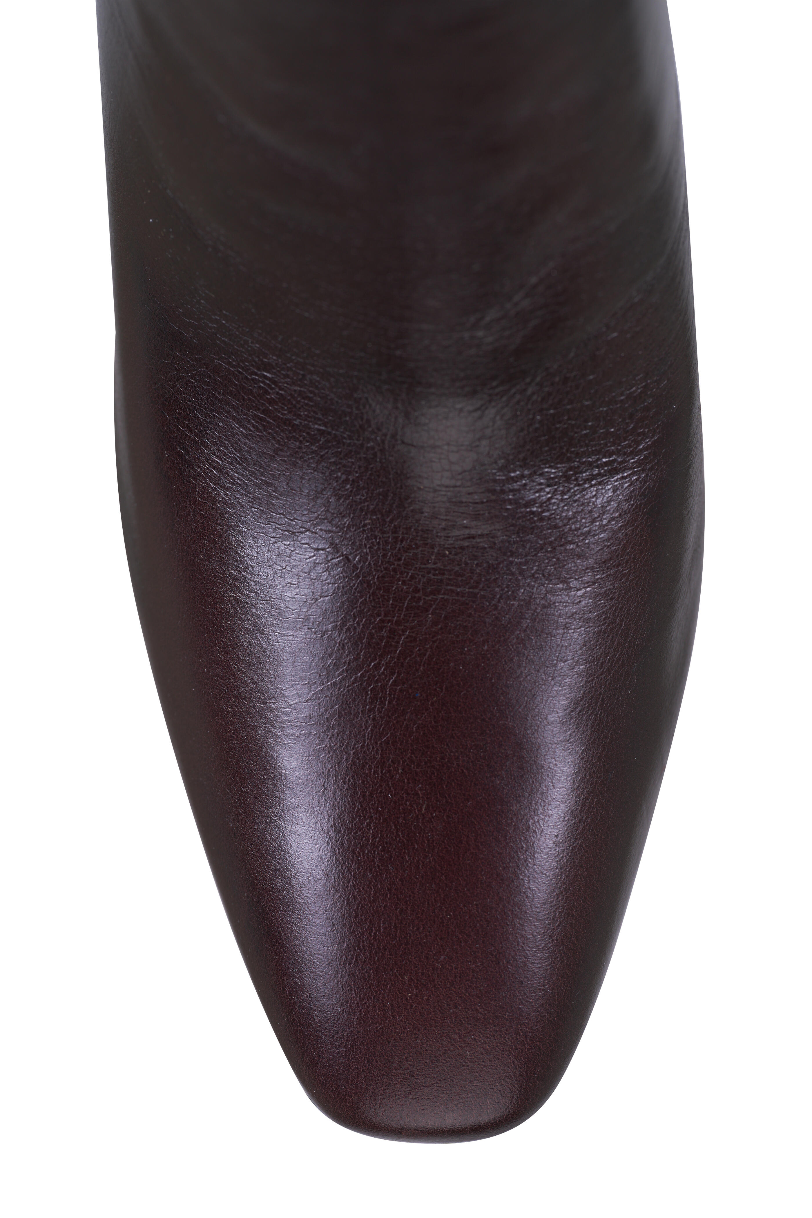 Veronica Beard - Cera Dark Raisin Crackled Leather Boot, 75mm