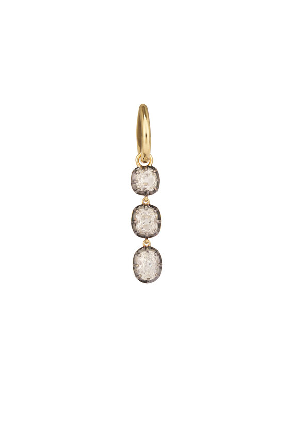 Sutra 18k Yellow Gold Diamond Dangle Earring - view 2