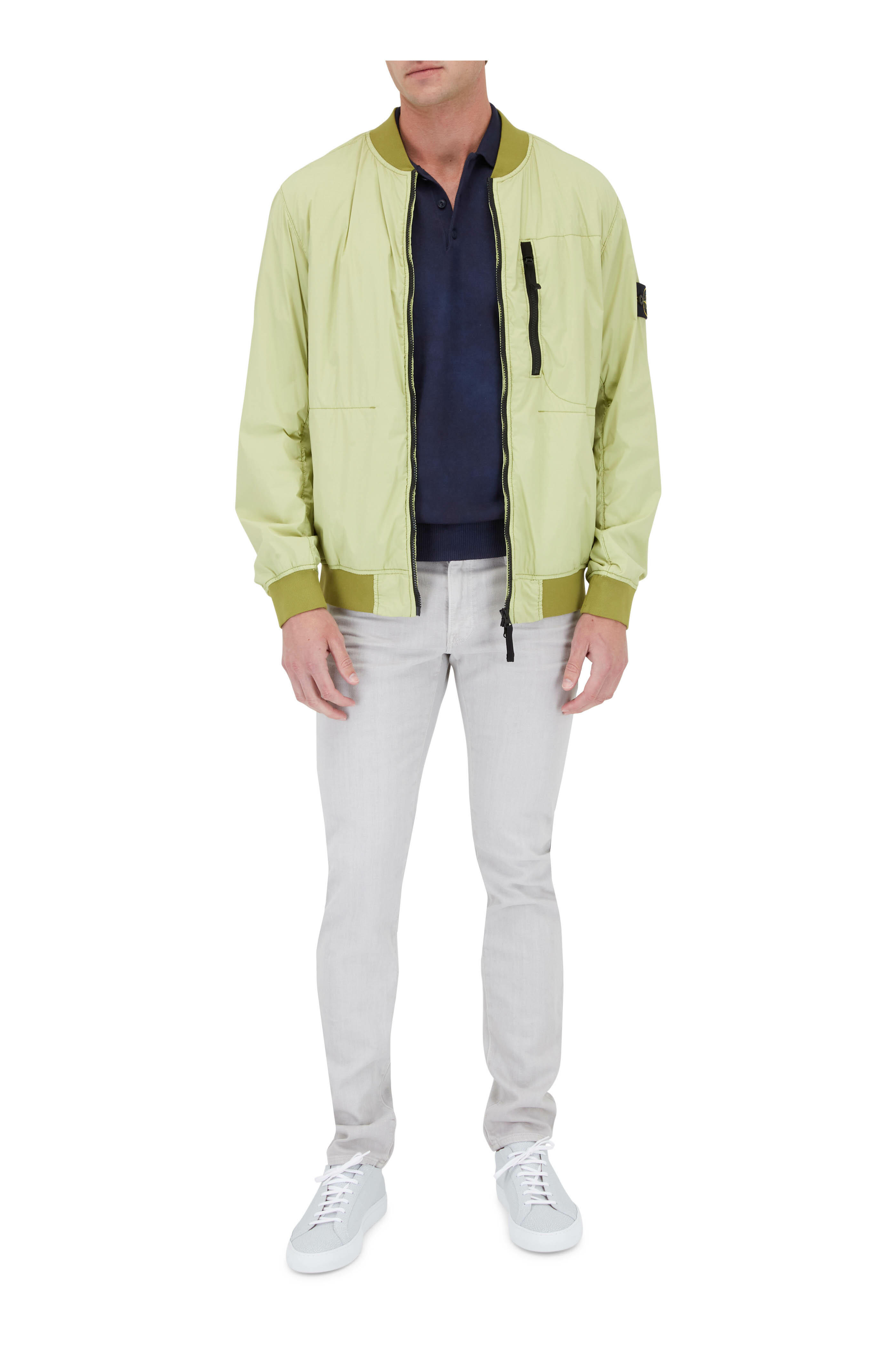 Common Projects - Achilles Light Gray Cracked Leather Sneaker