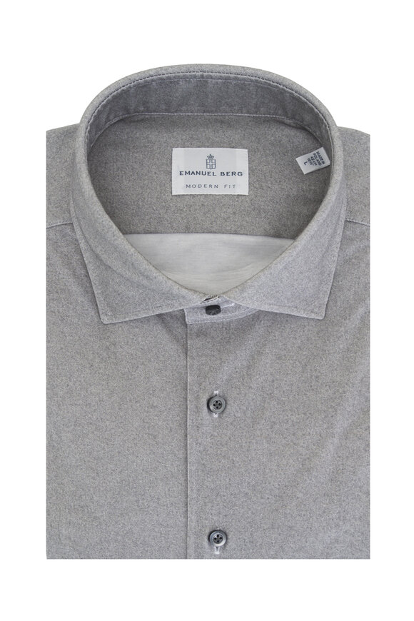 Emanuel Berg - Byron 4Flex Gray Solid Sport Shirt