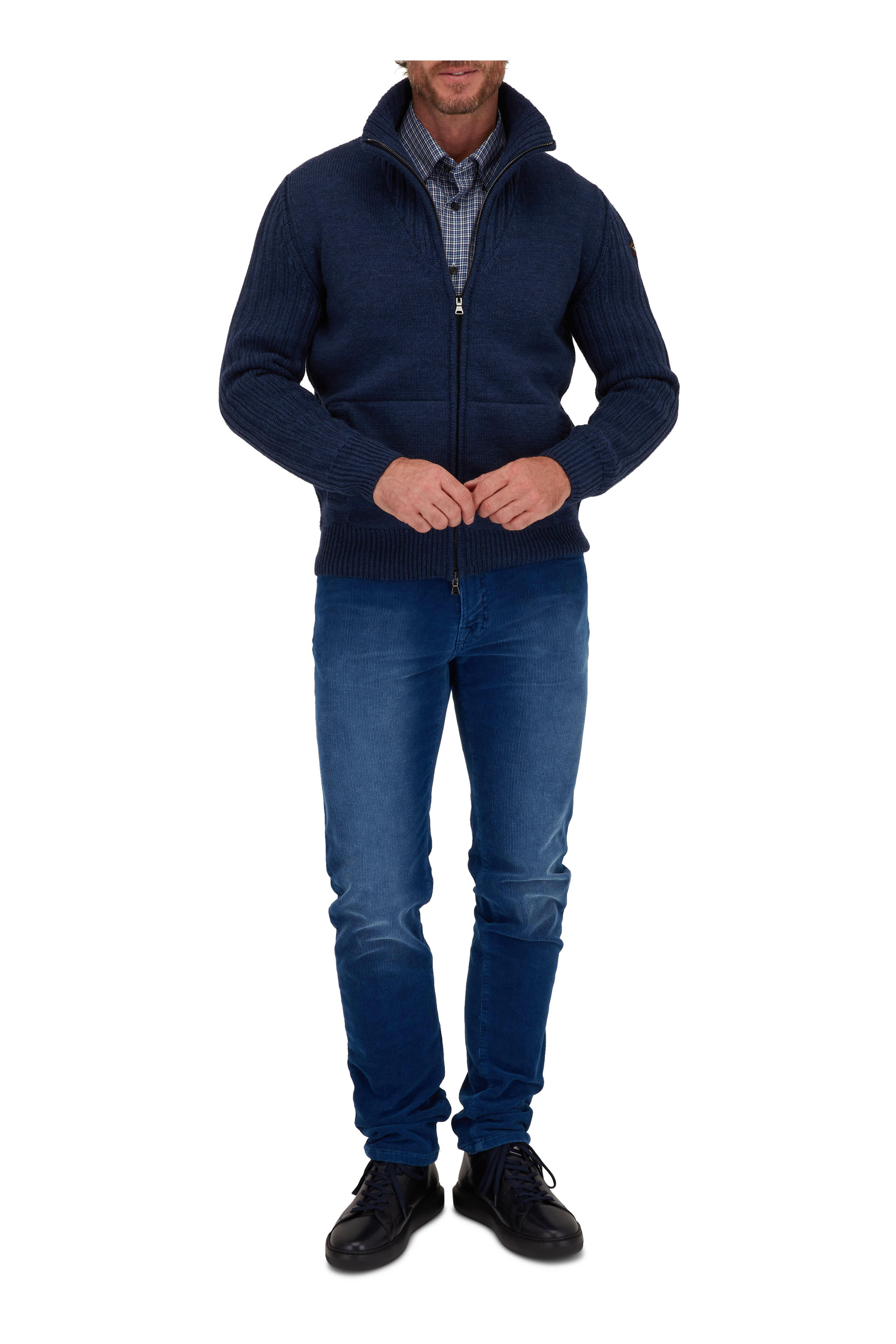 Paul & Shark - Blue Wool Full Zip Sweatshirt