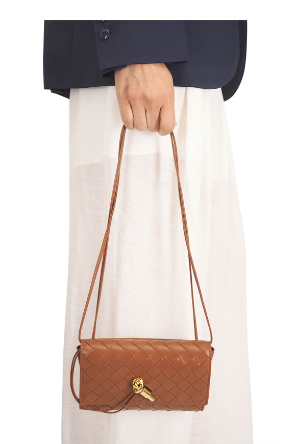 Bottega Veneta Andiamo Tannin Woven Leather Crossbody Pouch - view 2