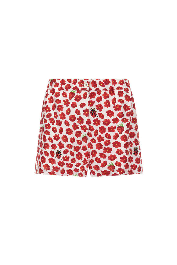 【関税&送料込】Valentino Shorts Valentino - Multicolor V-Logo Metallic Lurex Shorts