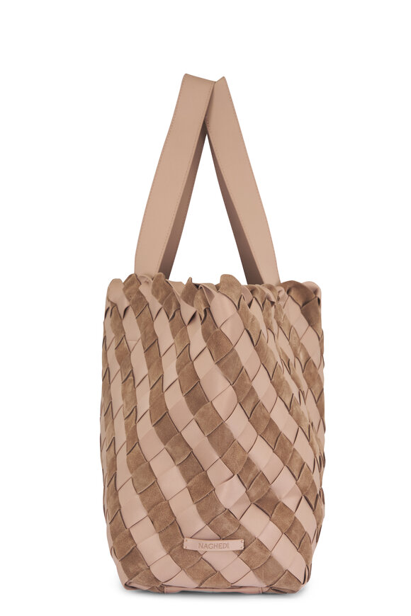 Naghedi Medium Como Stripe Canyon Suede & Neoprene Tote - view 3