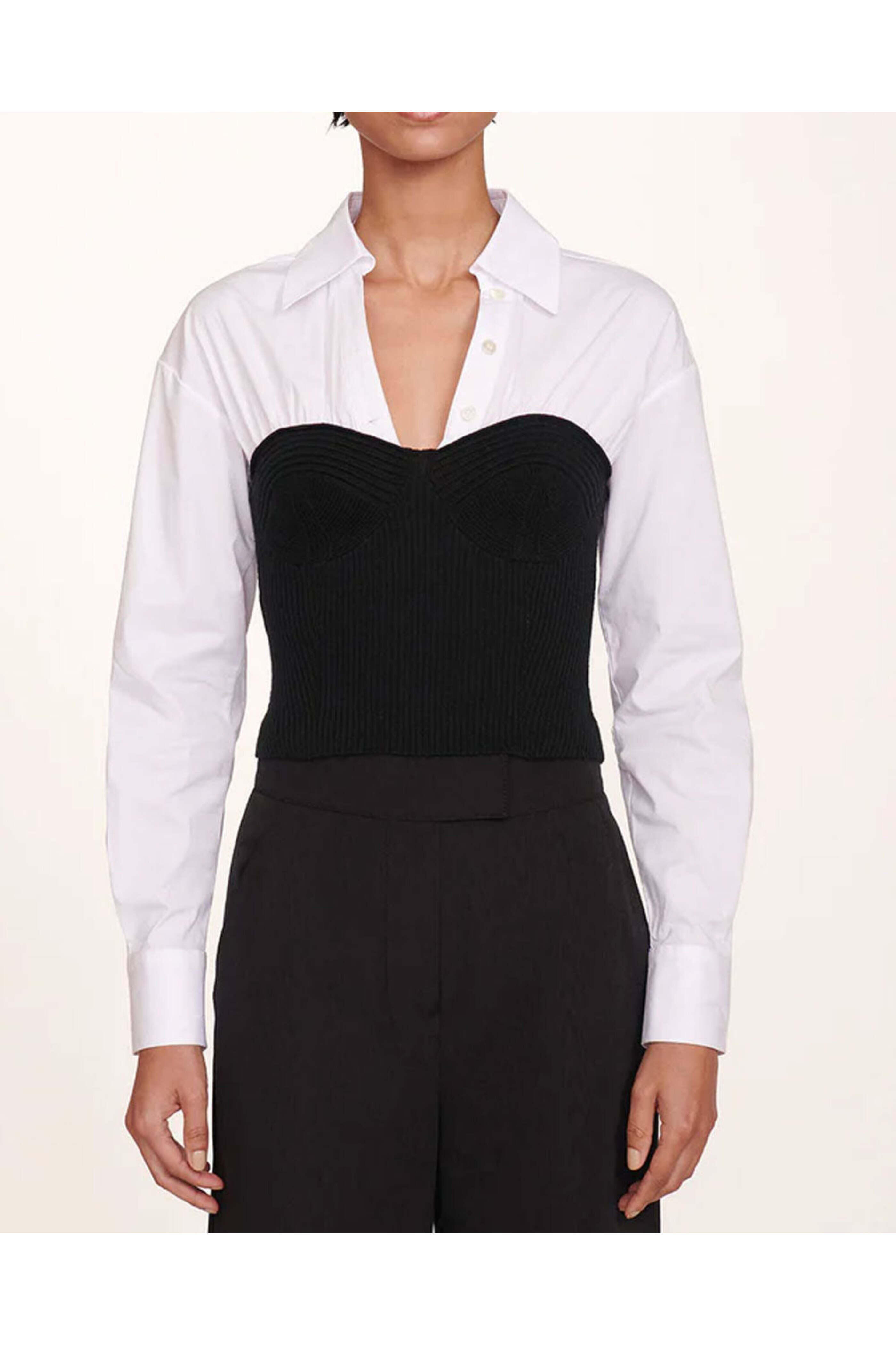 Staud - Black and White Hazel Top