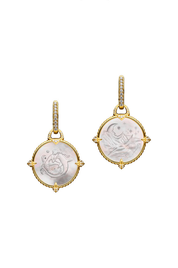 Paspaley Diamond Coin Charm Earrings