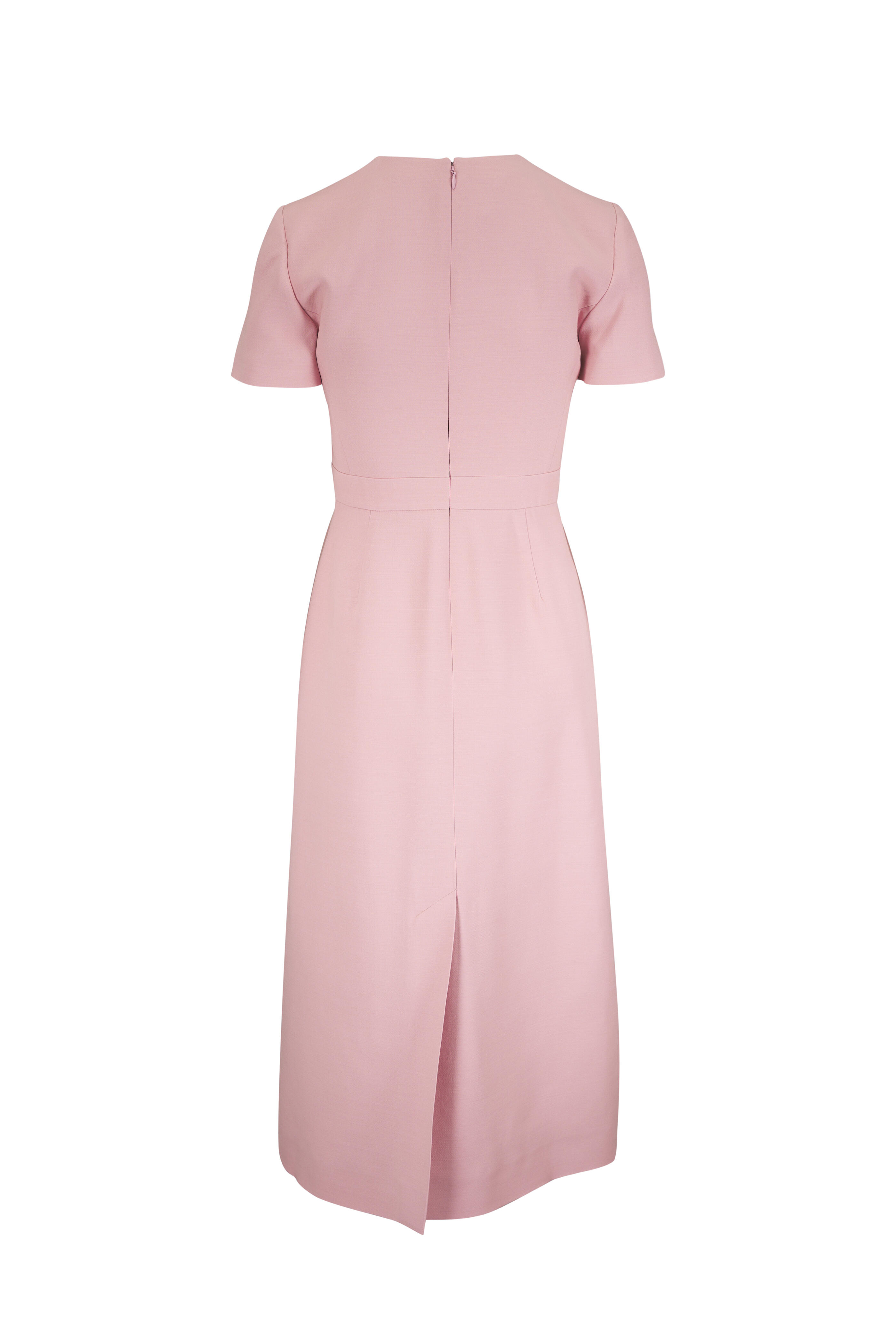 Valentino - Light Pink Crepe Couture Midi Dress