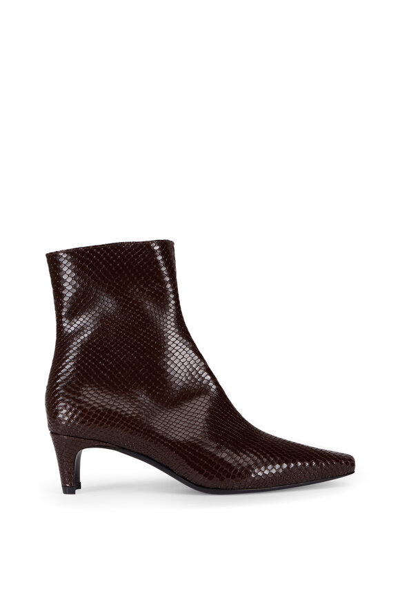 Staud Walley Espresso Embossed Leather Ankle Boot, 50mm - view 2