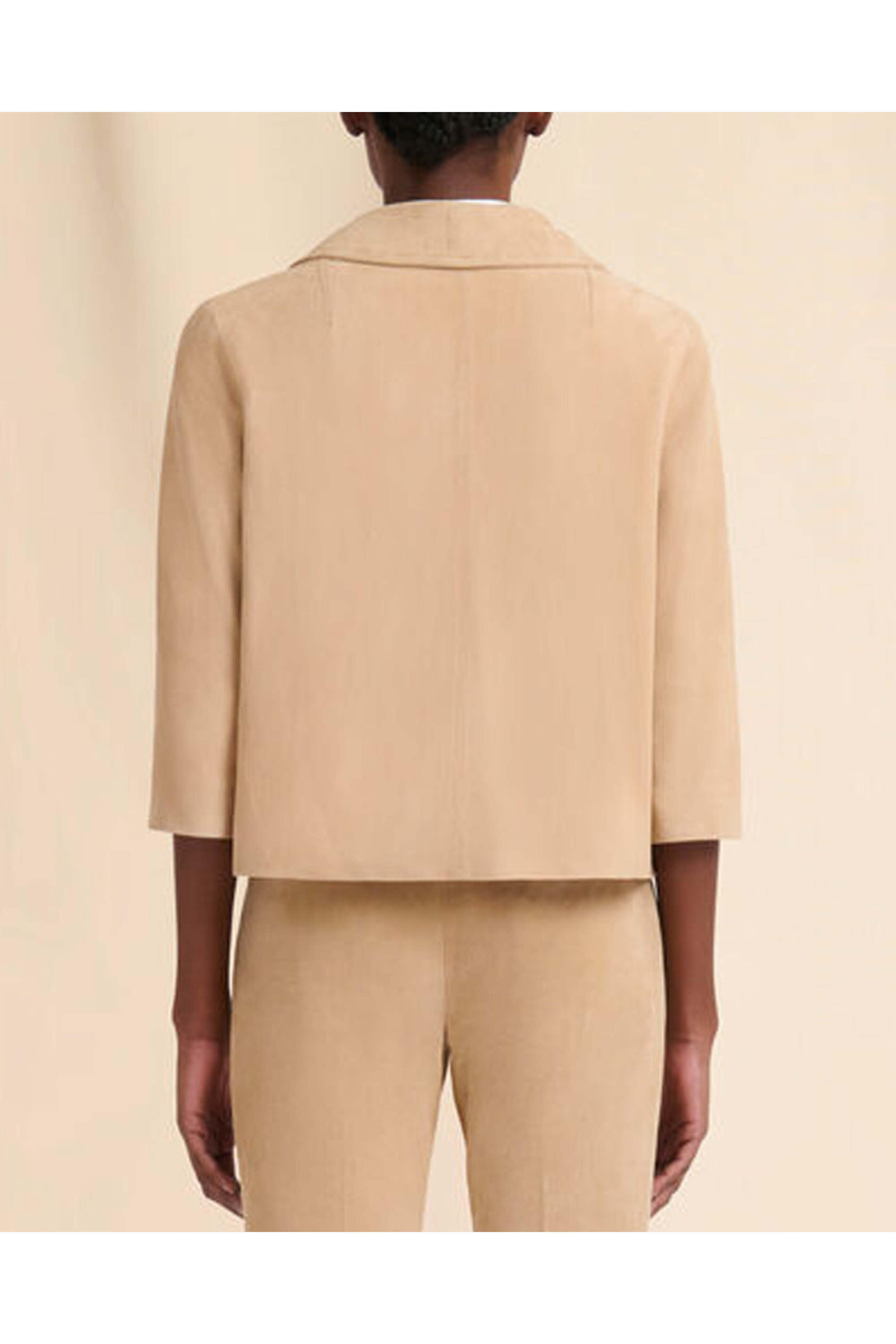 Marni - Pale Peach Single Breasted Suede Jacket