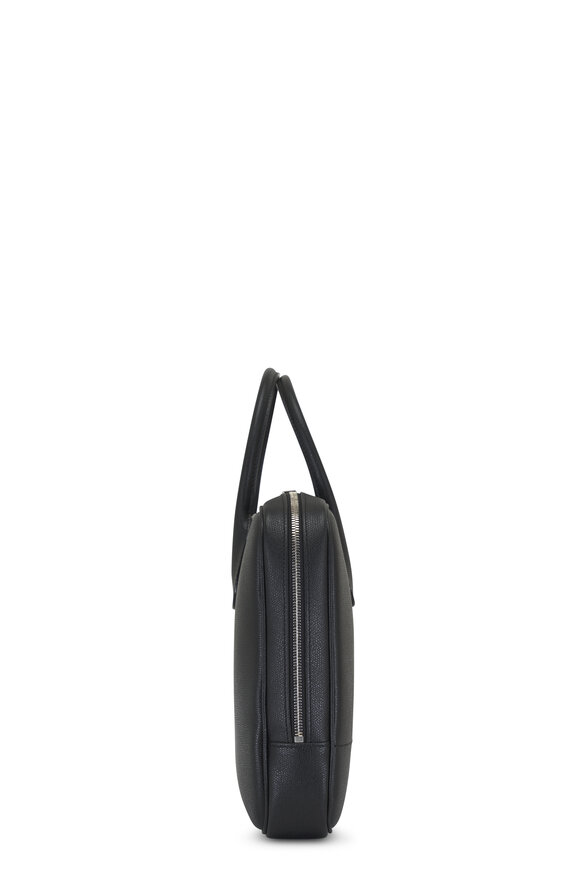 Valextra - MyLogo Black Leather Laptop Bag