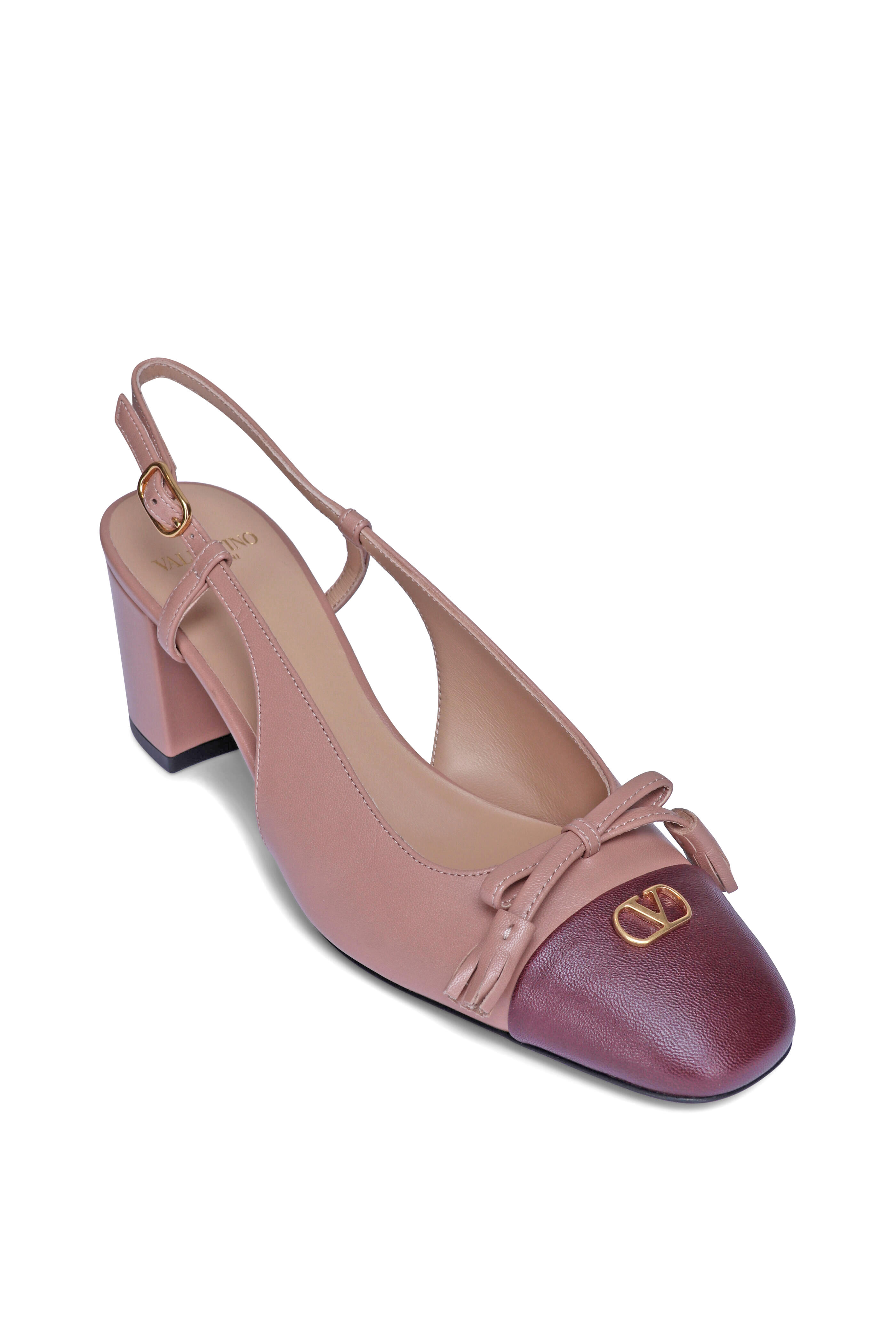 Valentino Garavani - Valet Du Roi Rose & Garnet Slingback Pump - view 1