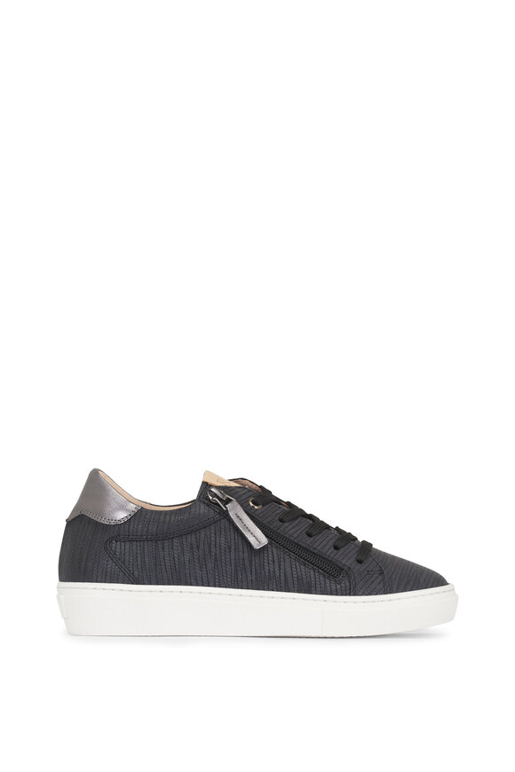Ron White Oriya Epi Charcoal Embossed Leather Sneaker - view 2