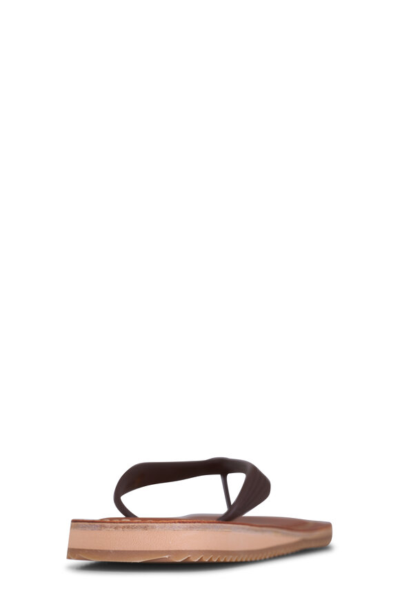 Miu Miu Brown Leather Flip Flop - view 4
