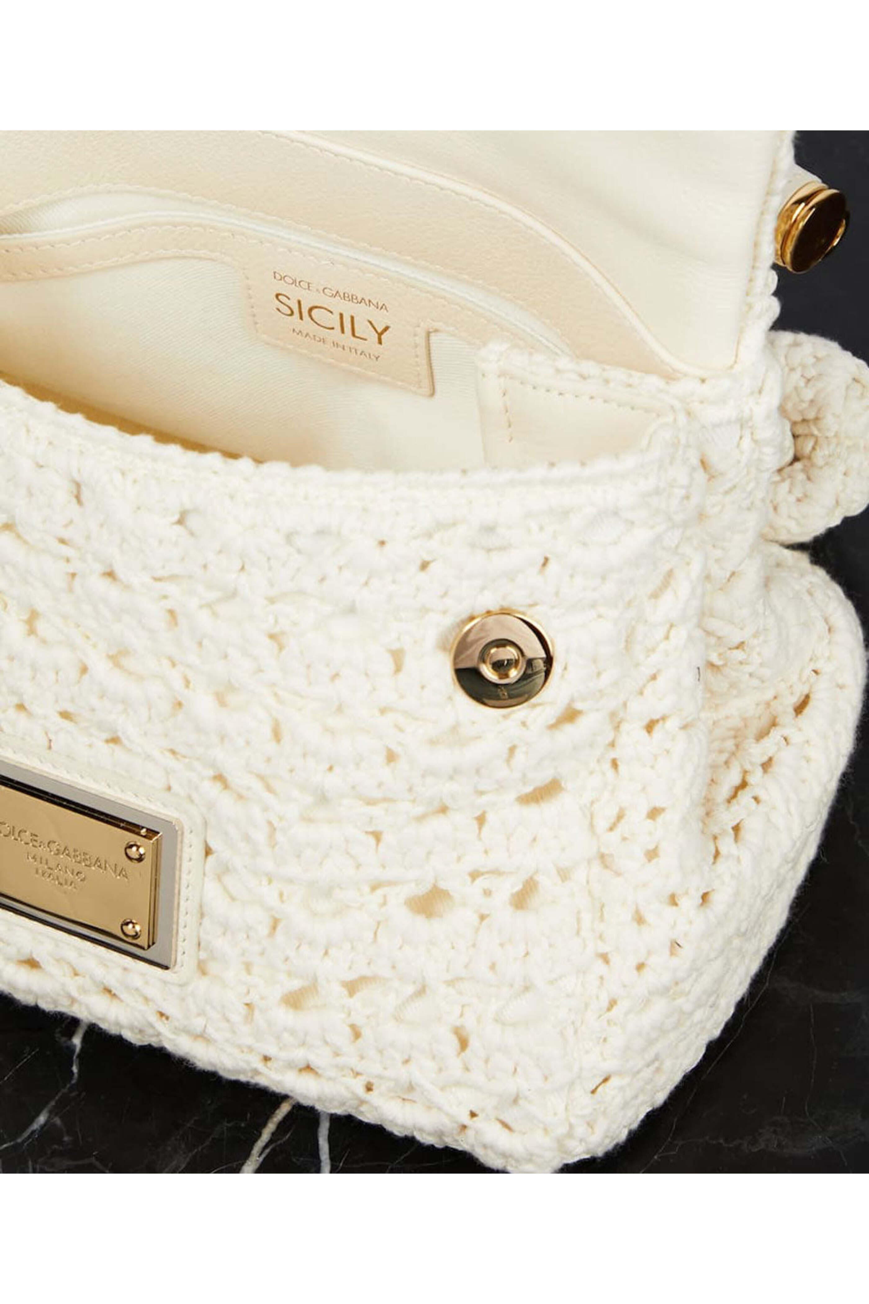 Dolce & Gabbana - Sicily Leather-Trimmed Crochet Tote Bag in