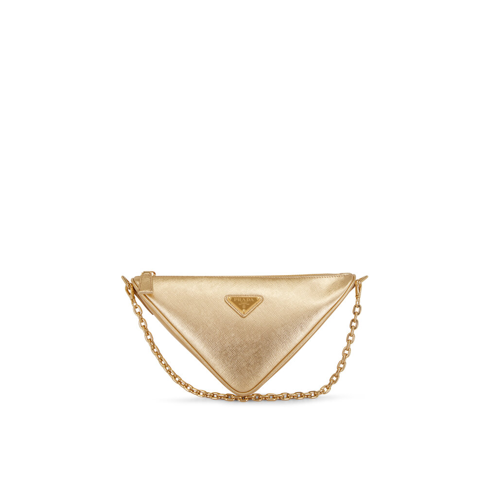 SALFFIANO LEATHER TRIANGLE BAG MEDIUM - GREEN