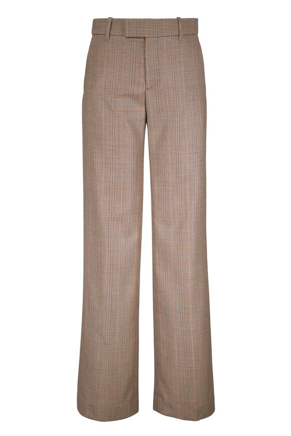 Nili Lotan Bethany Tan Plaid Wool Pant - view 1