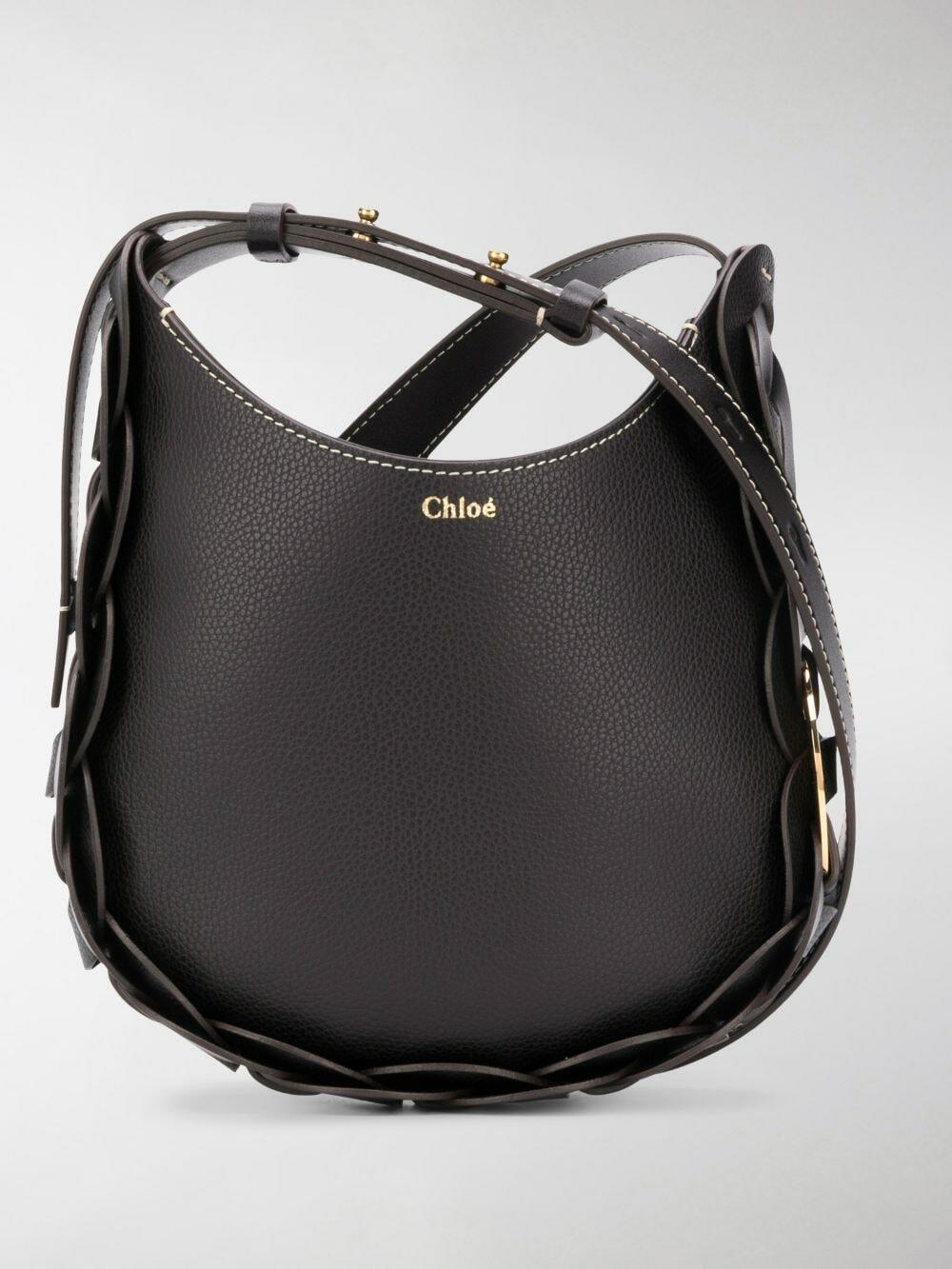 Chloé - Darryl Black Grained Leather Small Hobo Bag