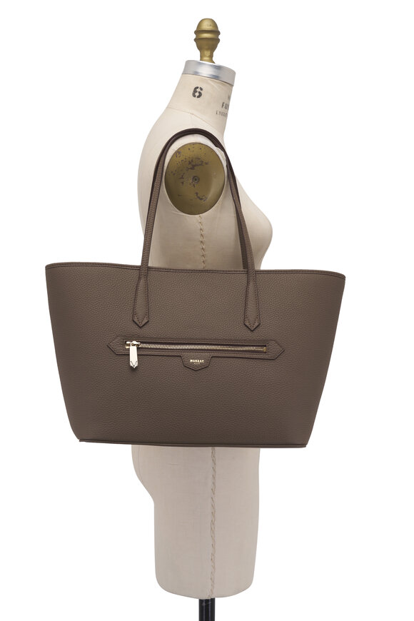 Moreau Paris Medium Monaco Taupe Leather Tote - view 7
