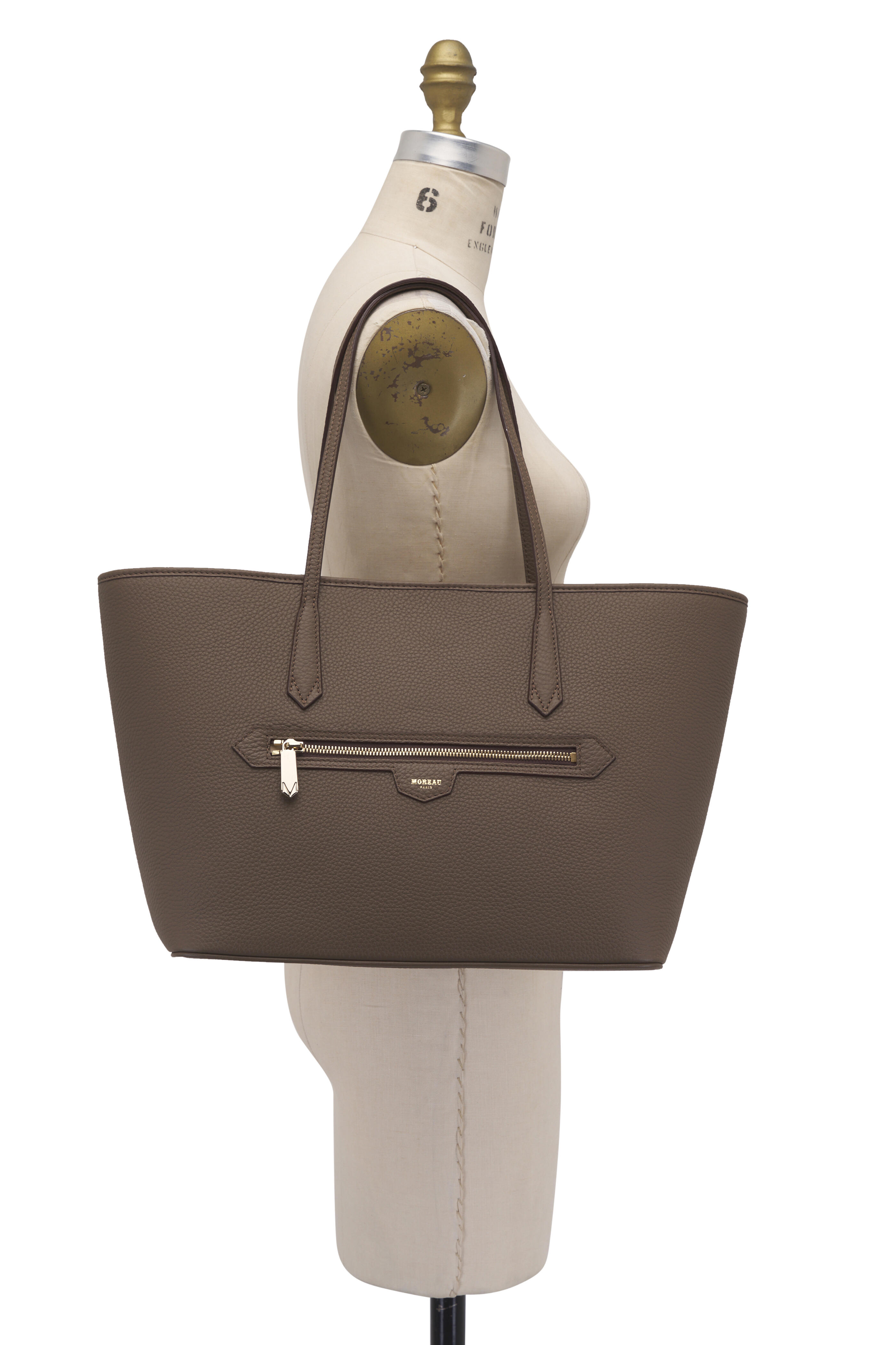 Moreau Paris - Medium Monaco Taupe Leather Tote