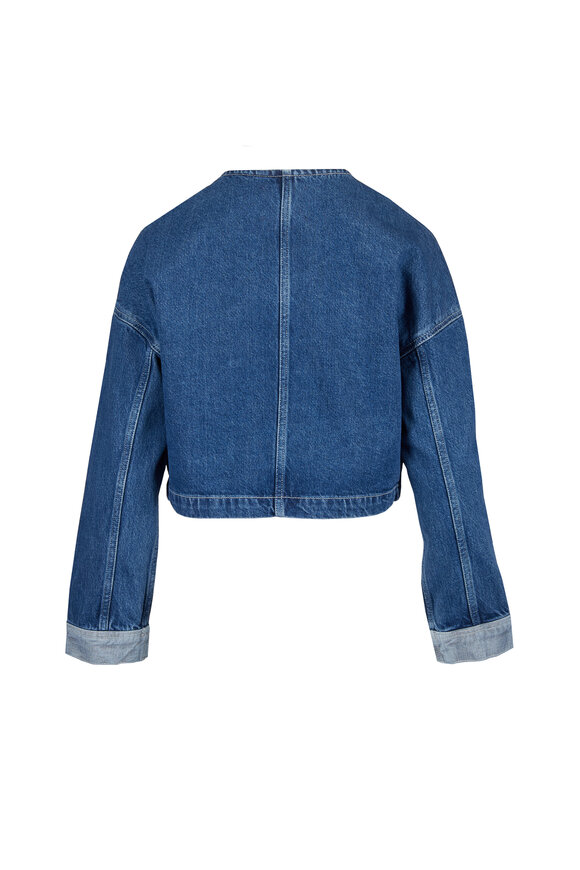 L'Agence Verona Denim Collarless Jacket - view 2