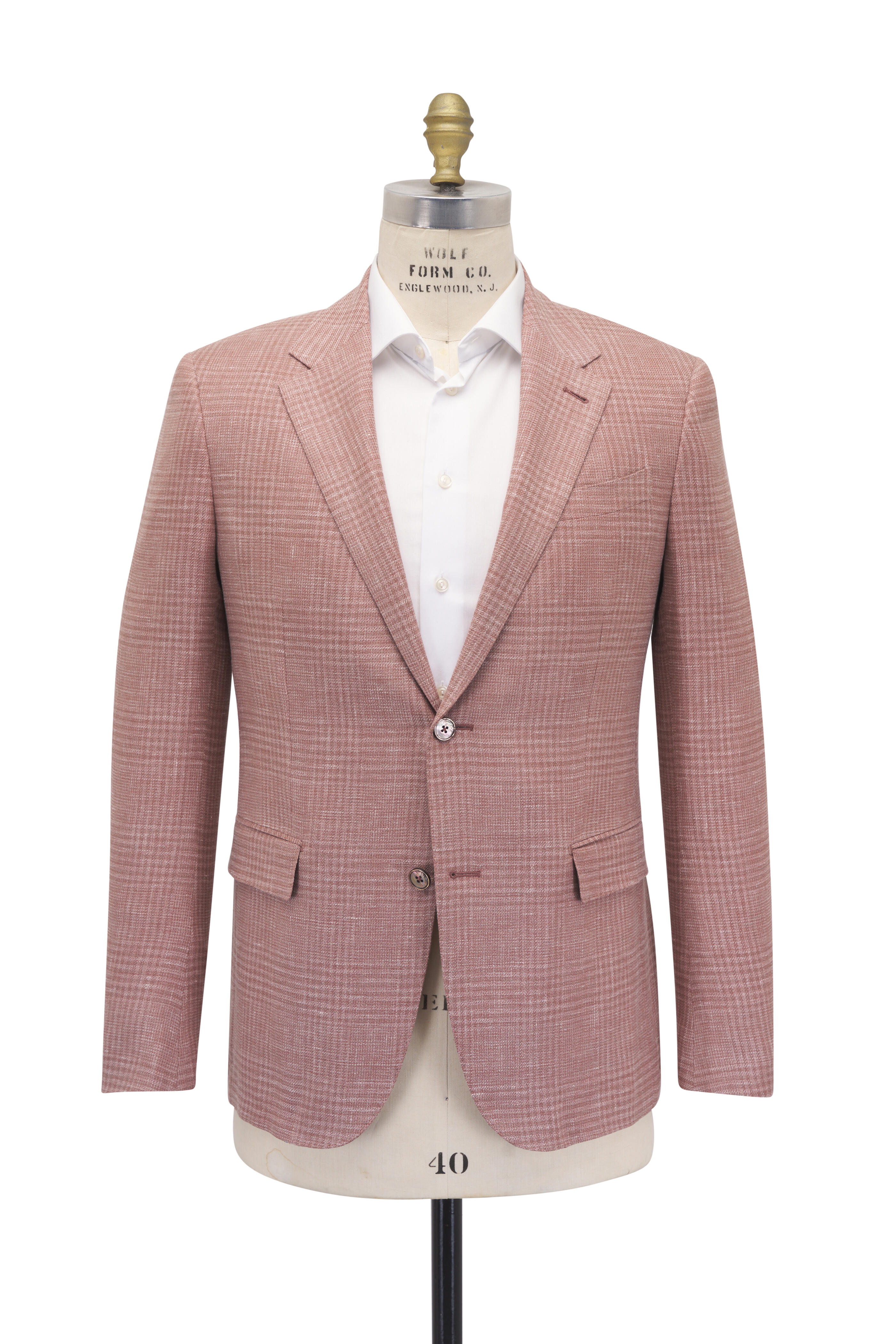 Zegna - Salmon Plaid Linen, Wool & Silk Sportcoat