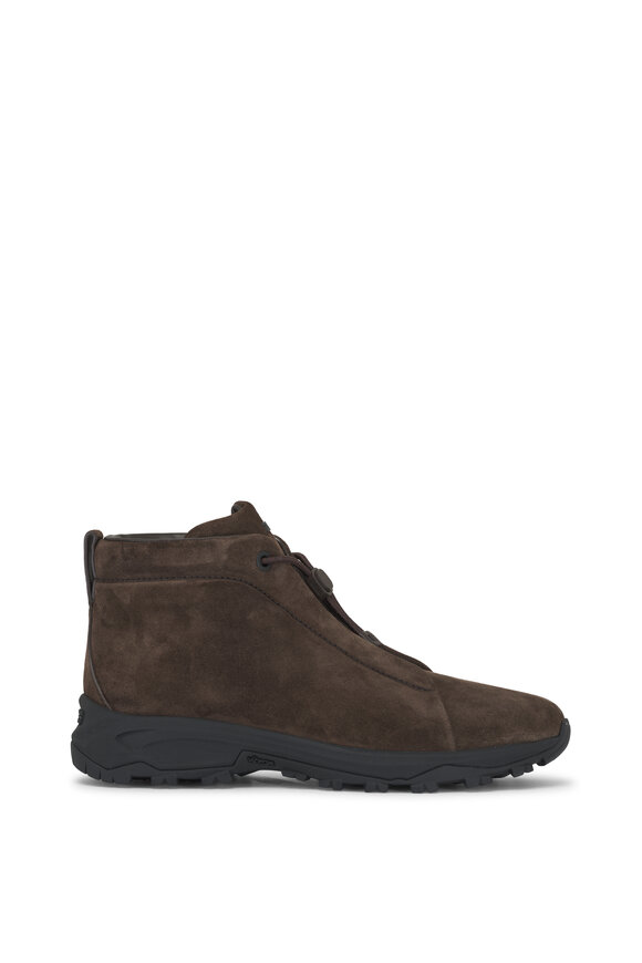 Zegna - Triple Stitch Dark Brown Suede Boot