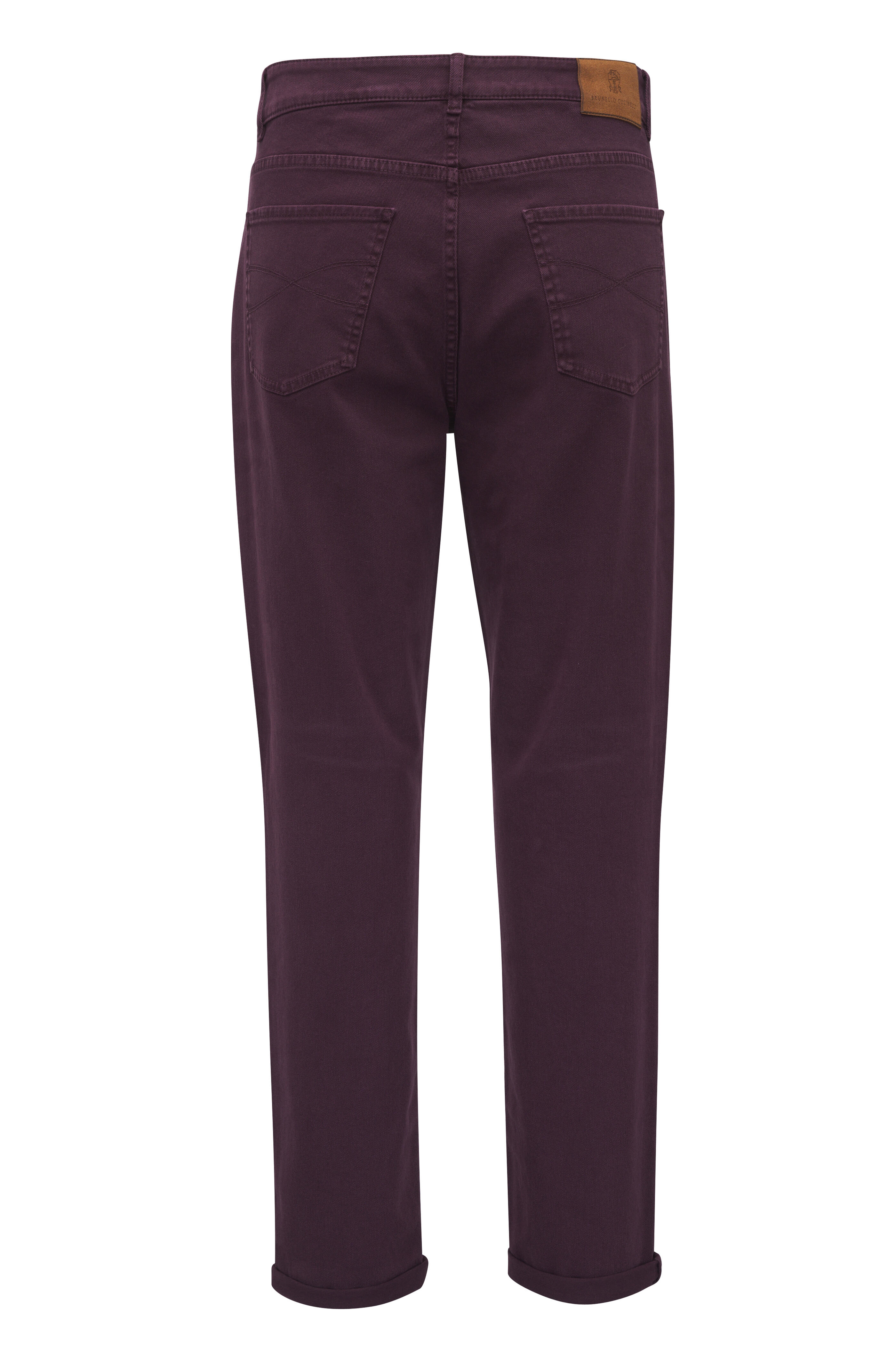 Brunello Cucinelli - Burgundy Traditional Fit Cotton Jean
