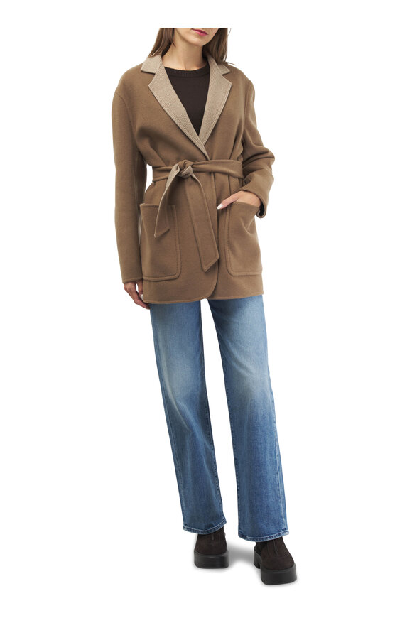 Max Mara - Mirko Brown Wool & Cashmere Belted Jacket