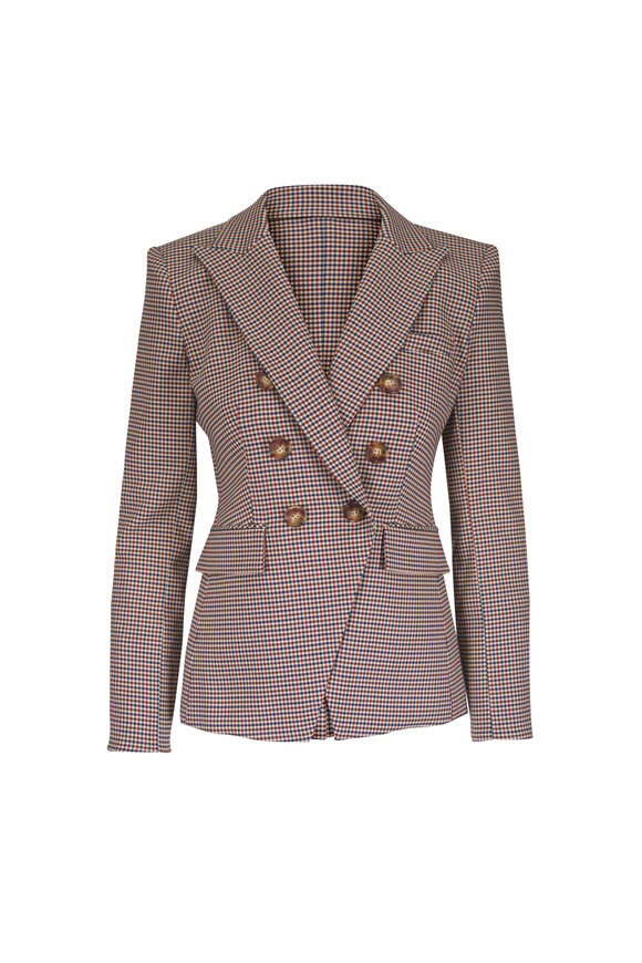 Veronica Beard Miller Rust & Navy Houndstooth Dickey Jacket - view 1