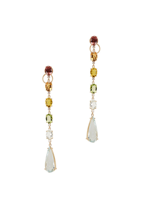 Kai Linz - Multicolor Sapphire Drop Earrings